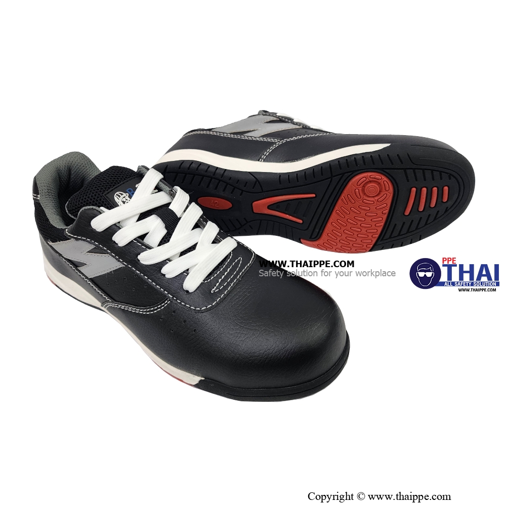 Z-California Nitrile Black [SBP][HRO] # BESTSAFE รองเท้านิรภัยทรง SPORT MICROFIBER LEATHER  สีดำ หัว COMPOSITE พื้นNITRILE 300 C กันทะลุ Dynaflex  ยี่ห้อ BESTSAFE Size : 45